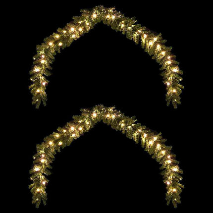 Julgirlander med 600 LED-lampor 2 pcs Grön PVC