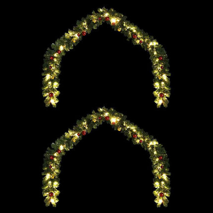 Julgirlander med 600 LED-lampor 2 pcs Grön PVC