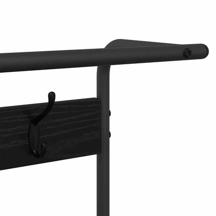 Klädhängare med hylla Svart Ek 95 x 34 x 184 cm Konstruerat trä