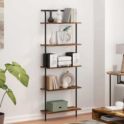 Hyllsystem Rökt ek 60 x 24 x 168 cm Konstruerat trä