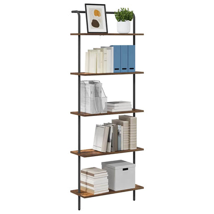 Hyllsystem Rökt ek 60 x 24 x 168 cm Konstruerat trä