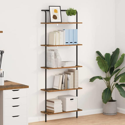 Hyllsystem Gammalt trä 60 x 24 x 168 cm Konstruerat trä