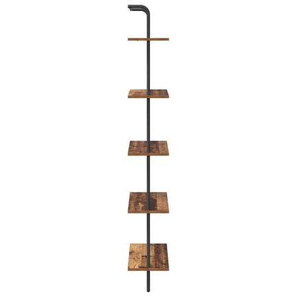 Hyllsystem Gammalt trä 60 x 24 x 168 cm Konstruerat trä