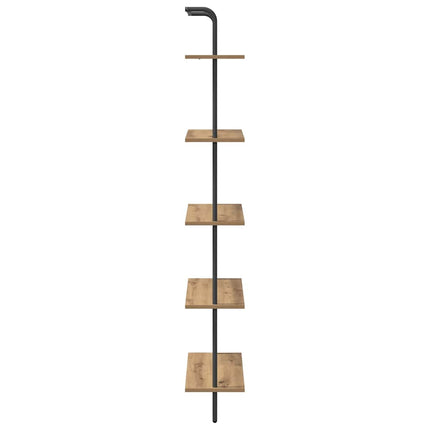 Hyllsystem 5 nivåer 60 x 24 x 168 cm Konstruerat trä Artisan Ek