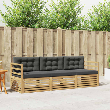 Utomhussoffset med kudde 3 pcs Vit och antracit Polyester