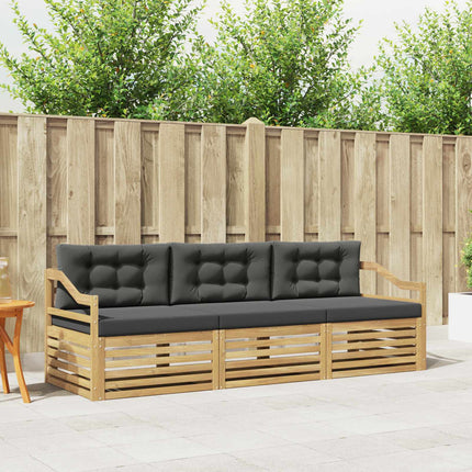 Utomhussoffset med kudde 3 pcs Vit och antracit Polyester