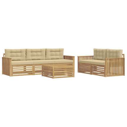 Utomhussoffset 6 st Vit och Beige