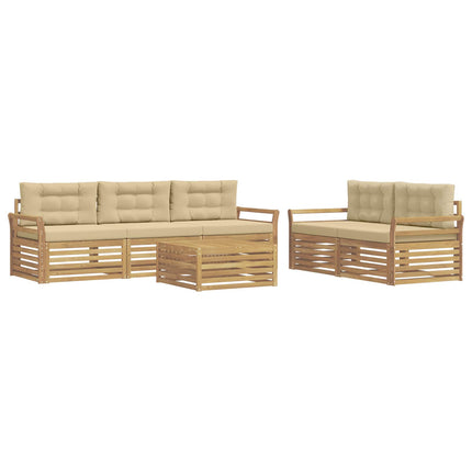 Utomhussoffset 6 st Vit och Beige