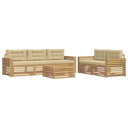 Utomhussoffset 6 pcs Vit och Beige