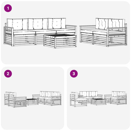 Utomhussoffset 6 pcs Vit och antracit