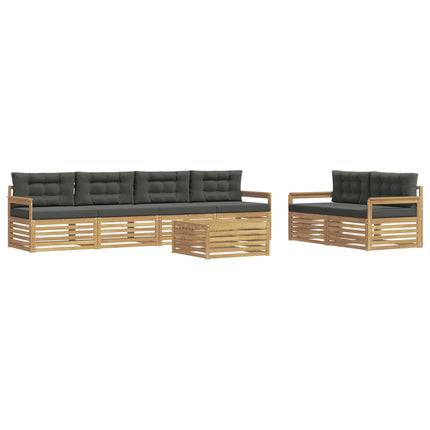 Utomhussoffset 7 st Vit och antracit Polyester