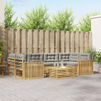 Utomhussoffset 7 pcs Vit och ljusgrå
