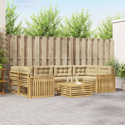 Utomhussoffset 7 pcs Vit och Beige