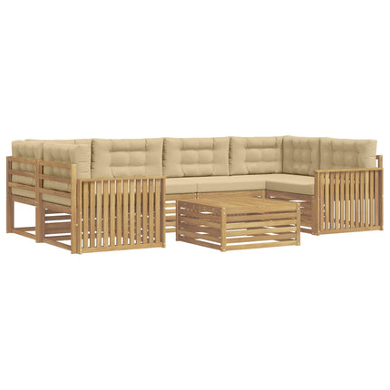 Utomhussoffset 7 pcs Vit och Beige