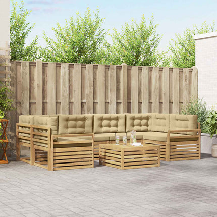 Utomhussoffset 7 pcs Vit och Beige