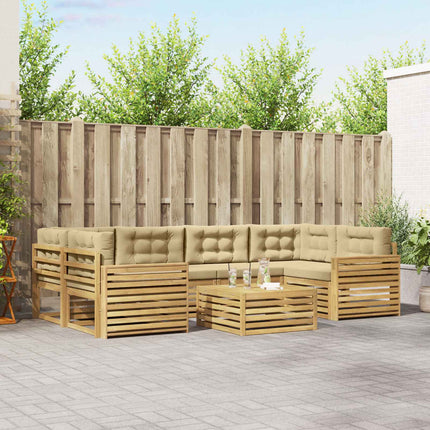 Utomhussoffset 7 pcs Vit och Beige