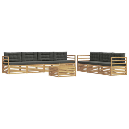Utomhussoffset 8 pcs Vit och antracit 79 x 79 x 37 cm Polyester