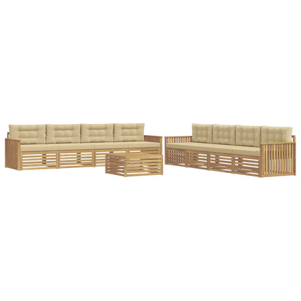 Utomhussoffset 9 pcs Vit och Beige