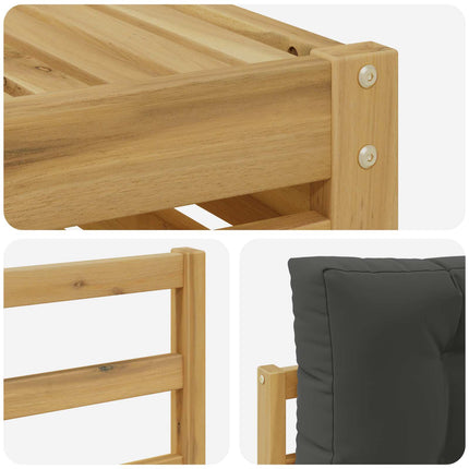 Utomhussoffset med kudde 4 pcs Vit och antracit Polyester