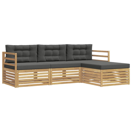 Utomhussoffset 4 st Vit och antracit Polyester