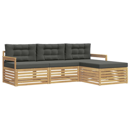 Utomhussoffset 4 pcs Vit och antracit Polyester