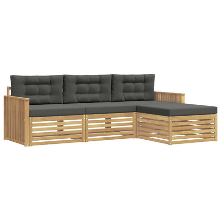 Utomhussoffset 4 pcs Vit och antracit