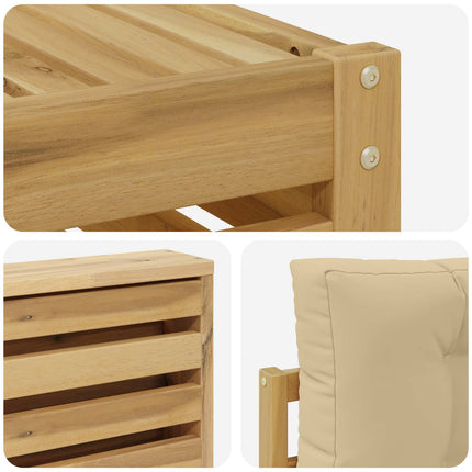 Utomhussoffset 4 st Vit och Beige