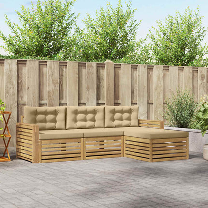 Utomhussoffset 4 pcs Vit och Beige