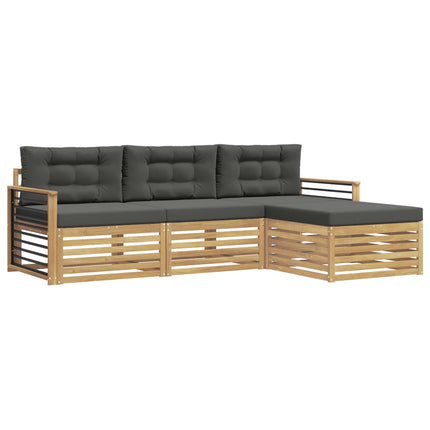 Utomhussoffset 4 st Vit och antracit Polyester