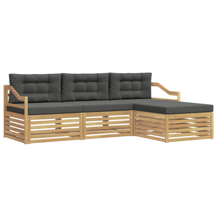 Utomhussoffset 4 st Vit och antracit Polyester