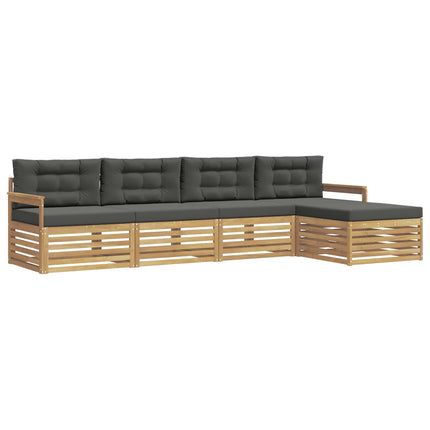 Utomhussoffset 5 st Vit och antracit Polyester