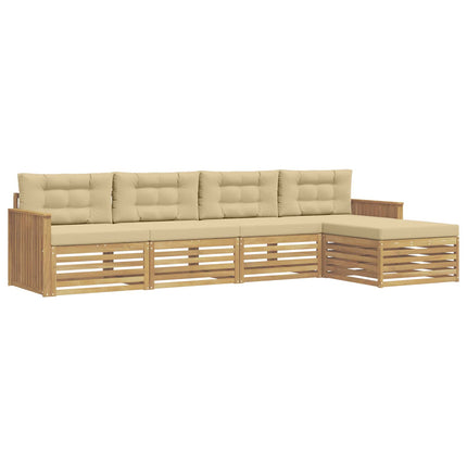 Utomhussoffset 5 st Vit och Beige