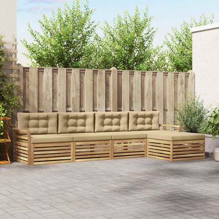 Utomhussoffset 5 st Vit och Beige
