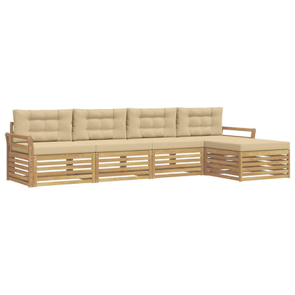 Utomhussoffset 5 pcs Vit och Beige