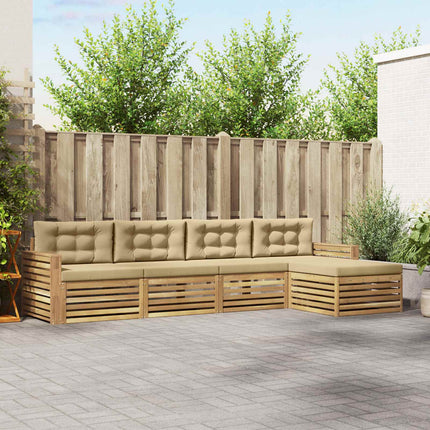 Utomhussoffset 5 st Vit och Beige