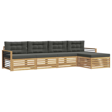Utomhussoffset 5 st Vit och antracit Polyester