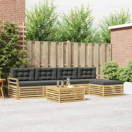 Utomhussoffset 6 pcs Vit och antracit 79 x 79 x 37 cm Polyester