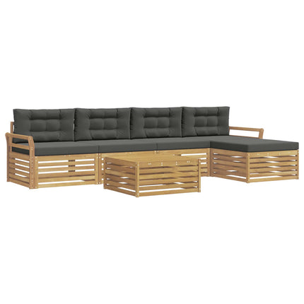 Utomhussoffset 6 st Vit och antracit Polyester