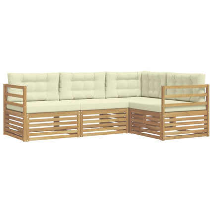 Utomhussoffset 4 pcs Vit och grädde 245,5 x 166,5 x 73 cm
