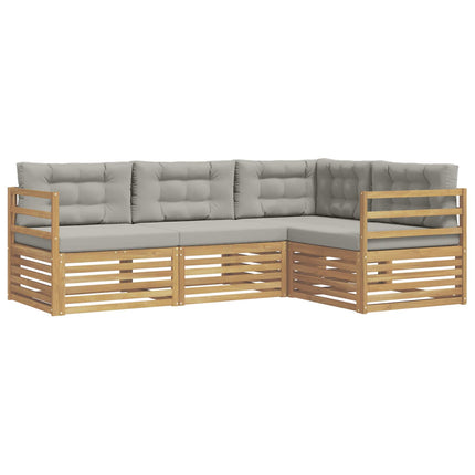 Utomhussoffset 4 pcs Vit och ljusgrå 245,5 x 166,5 x 73 cm