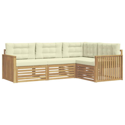 Utomhussoffset 4 pcs Vit och grädde 247,5 x 168,5 x 73 cm