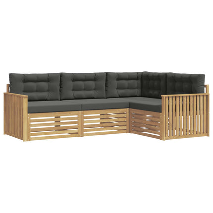 Utomhussoffset 4 st Vit och antracit Polyester
