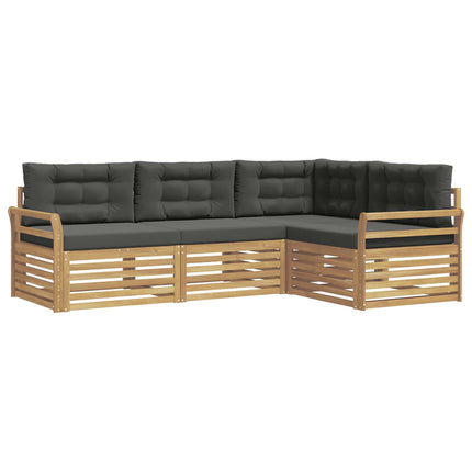 Utomhussoffset 4 st Vit och antracit Polyester