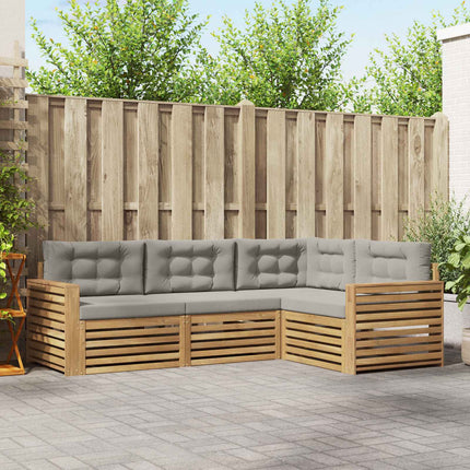Utomhussoffset 4 pcs Vit och ljusgrå 251,5 x 172,5 x 73 cm