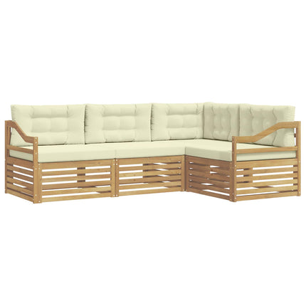 Utomhussoffset 4 pcs Vit och grädde 245,5 x 166,5 x 73 cm