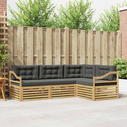 Utomhussoffset 4 pcs Vit och antracit 245,5 x 166,5 x 73 cm