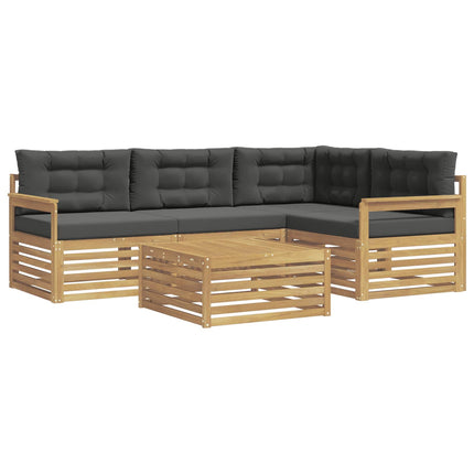 Utomhussoffset 6 st Vit och antracit Polyester