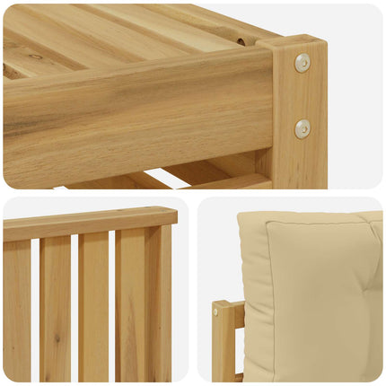 Utomhussoffset 5 st Vit och Beige Polyester