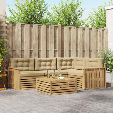 Utomhussoffset 5 st Vit och Beige Polyester
