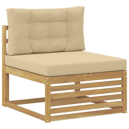 Utomhussoffset 5 st Vit och Beige Polyester